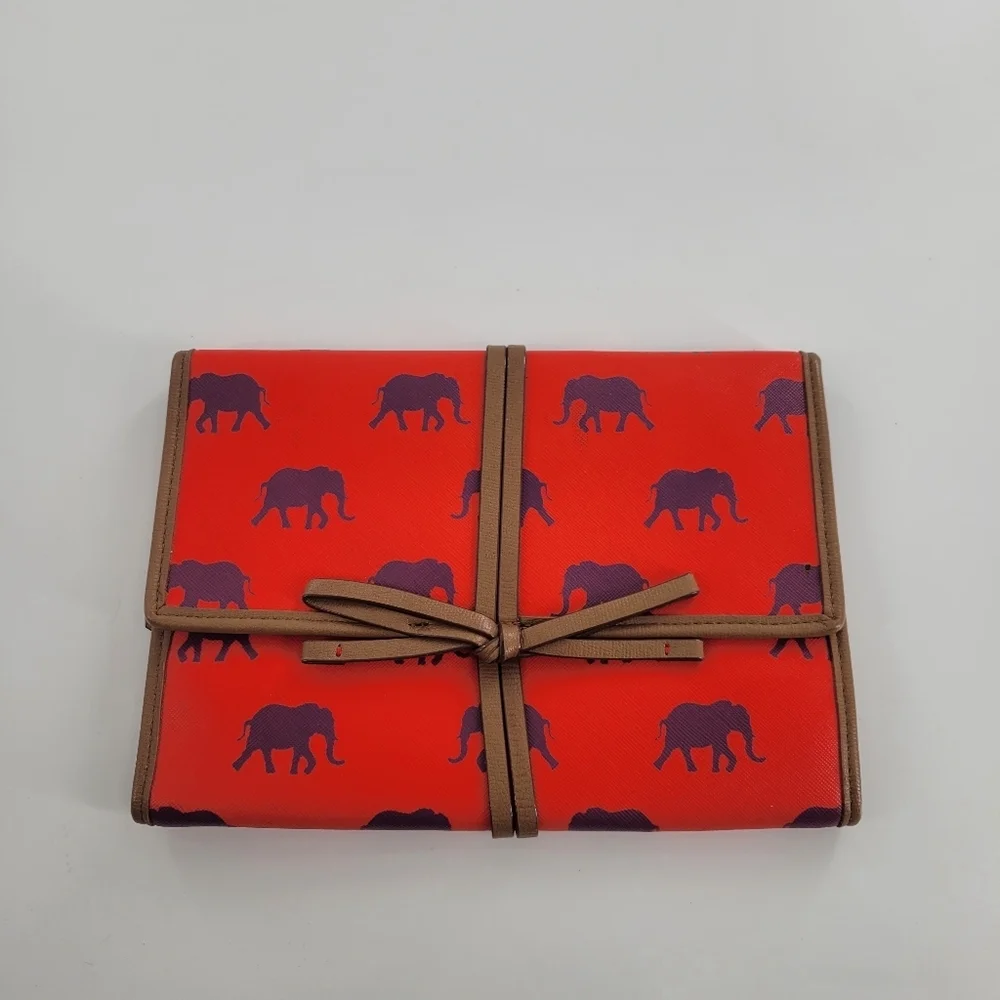 Stella & Dot Jewelry Organizer Travel Bag Pouch Elephant Print